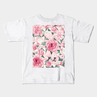 Floral Pattern Polygon style: Petal Polygon Dreams Kids T-Shirt